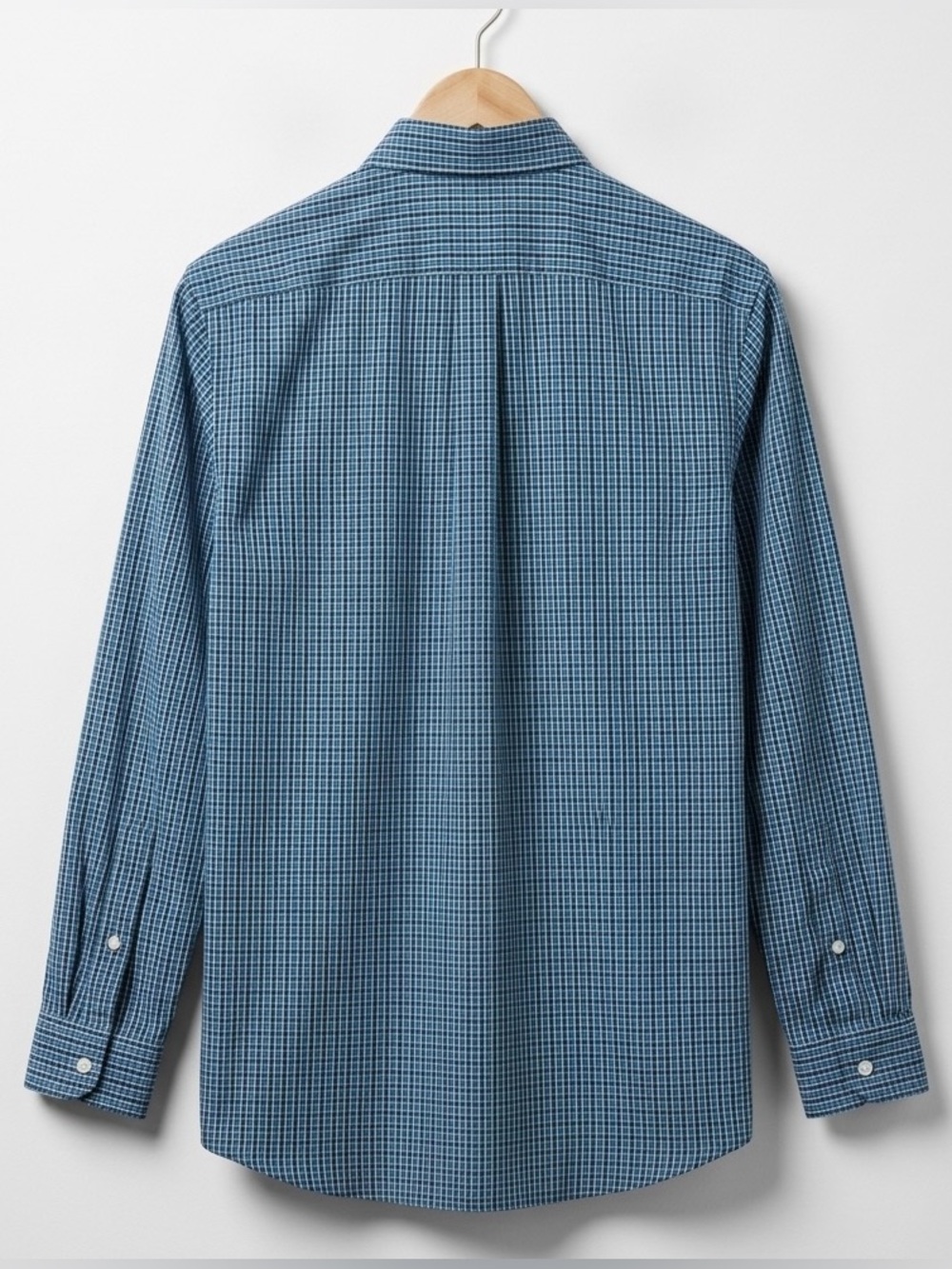 Vineyard Vines Blue And Green Micro Plaid Button-Down Long Sleeve Pocket Shirt - Picture 2 of 4